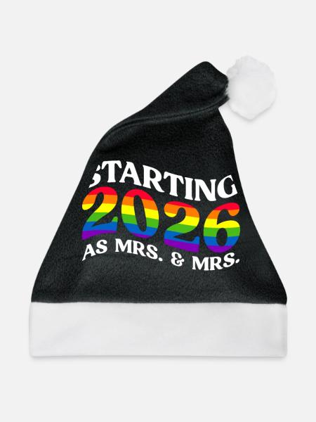 Gay Pride 2026 Hochzeit Homo-Ehe - Weihnachtsmütze - Schwarz/Weiß - Vorne