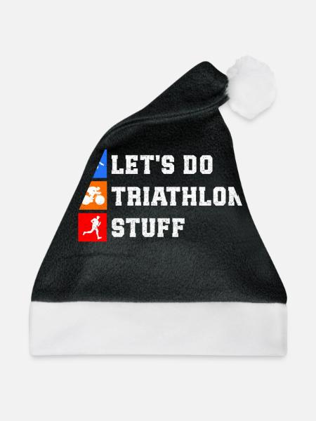 Triathlon Triathlet Triathleten Geschenk - Weihnachtsmütze - Schwarz/Weiß - Vorne