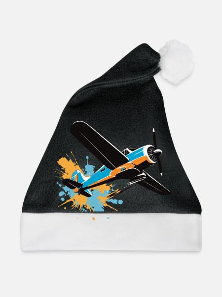 Modellflugzeug Pilot Flugzeug Hobby Design - Weihnachtsmütze - Schwarz/Weiß