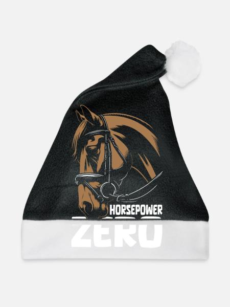 Pferd Reitsport - Weihnachtsmütze - Schwarz/Weiß