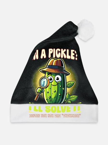 Pickle Lover Funny Pickle Dill Pickle Pickled - Weihnachtsmütze - Schwarz/Weiß - Vorne