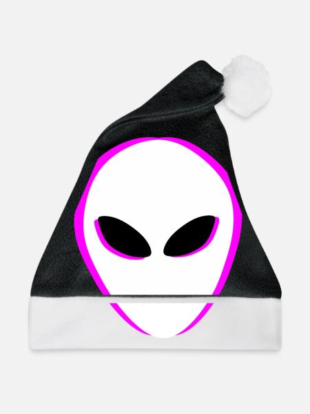 Aliens Außerirdischer Kopf - Weihnachtsmütze - Schwarz/Weiß