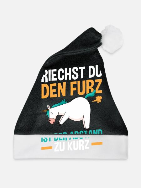 Riechst Du Den Furz Ist Der Abstand Zu Kurz - Weihnachtsmütze - Schwarz/Weiß - Vorne