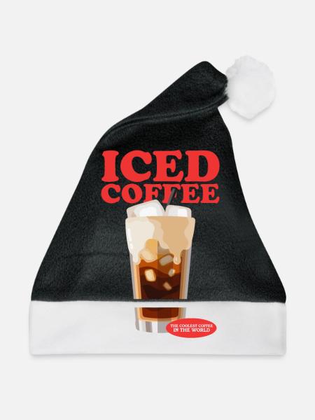 Eiskaffee Kaffeeliebhaber Iced Coffee Geschenk - Weihnachtsmütze - Schwarz/Weiß