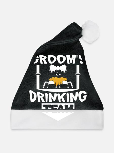 Groomsmen Groom's drinking team - Weihnachtsmütze - Schwarz/Weiß - Vorne