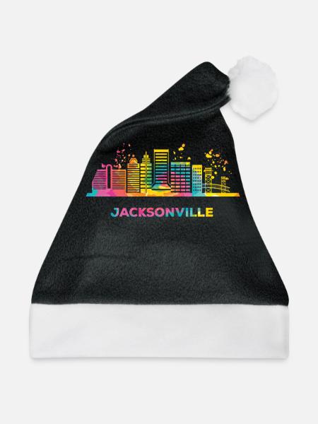 Jacksonvillians Skyline Jacksonville - Weihnachtsmütze - Schwarz/Weiß - Vorne