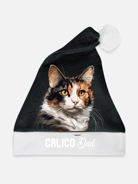Calico Cat Glückskatze - Weihnachtsmütze - Schwarz/Weiß