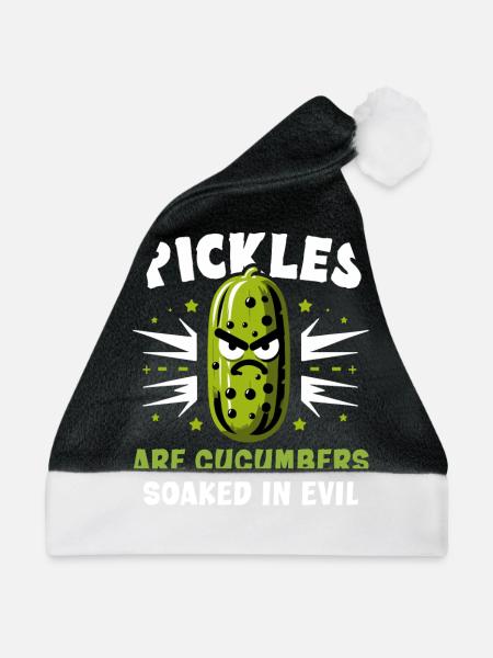 Pickle Lover Funny Pickle Dill Pickle Pickled - Weihnachtsmütze - Schwarz/Weiß - Vorne