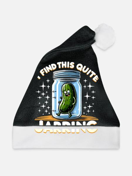 Pickle Lover Funny Pickle Dill Pickle Pickled - Weihnachtsmütze - Schwarz/Weiß - Vorne