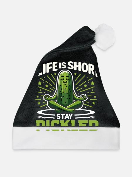 Pickle Lover Funny Pickle Dill Pickle Pickled - Weihnachtsmütze - Schwarz/Weiß - Vorne