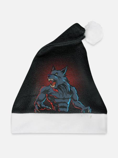 Werwolf - Weihnachtsmütze - Schwarz/Weiß - Vorne