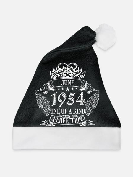 One of a Kind Juni 1954 Geburtstag - Weihnachtsmütze - Schwarz/Weiß
