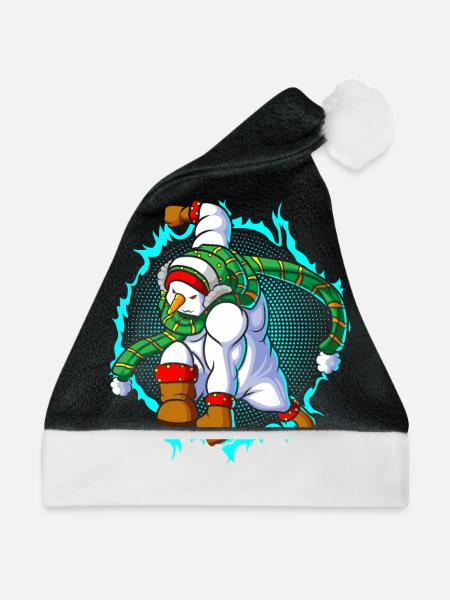 Der Schneemann ist bereit für den Angriff - Weihnachtsmütze - Schwarz/Weiß - Vorne