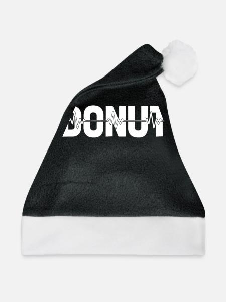 Donut Ekg Heartbeat - Weihnachtsmütze - Schwarz/Weiß