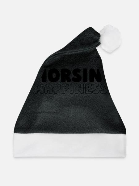 Pferd Reitsport - Weihnachtsmütze - Schwarz/Weiß