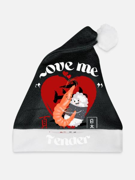 Sushi - liebe mich zärtlich - Weihnachtsmütze - Schwarz/Weiß