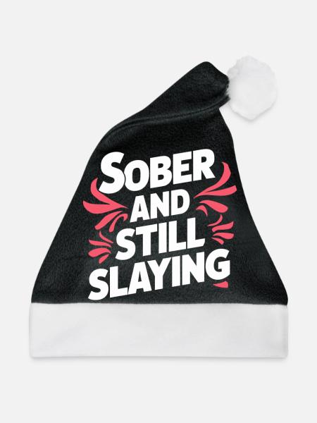 Genesung Nach Alkoholabhängigkeit Nüchternheit Aa - Weihnachtsmütze - Schwarz/Weiß - Vorne