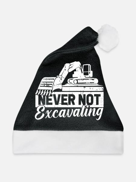 Baggerfahrer - Weihnachtsmütze - Schwarz/Weiß - Vorne
