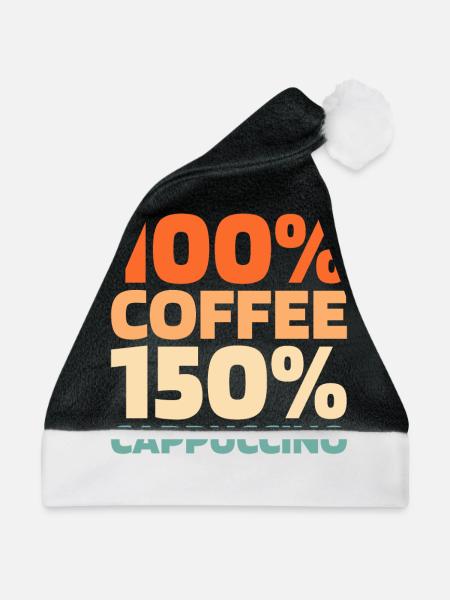 Kaffee Cafe - Weihnachtsmütze - Schwarz/Weiß - Vorne