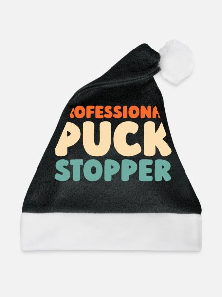 Eishockey Torwart Torwart Puck Hockey Puck - Weihnachtsmütze - Schwarz/Weiß - Vorne
