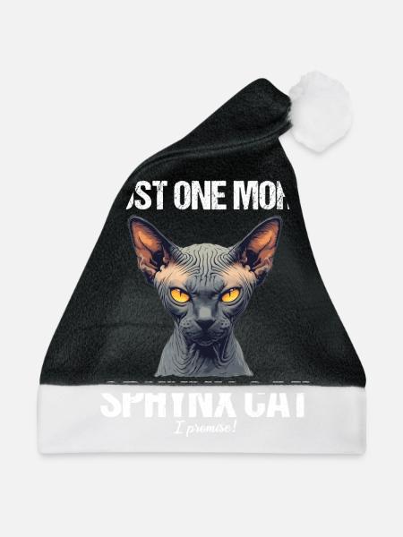 Sphynx Kätzchen Sphynx Katze - Weihnachtsmütze - Schwarz/Weiß