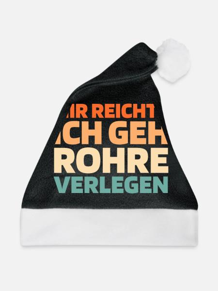 Klempner Installateur - Weihnachtsmütze - Schwarz/Weiß - Vorne