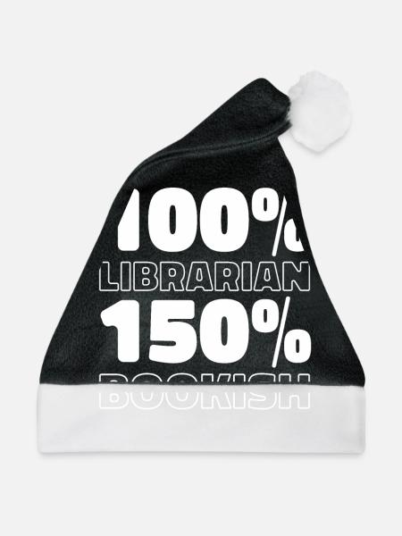 Bibliothekar - Weihnachtsmütze - Schwarz/Weiß - Vorne