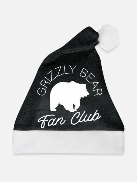 Grizzlybär Braunbär - Weihnachtsmütze - Schwarz/Weiß