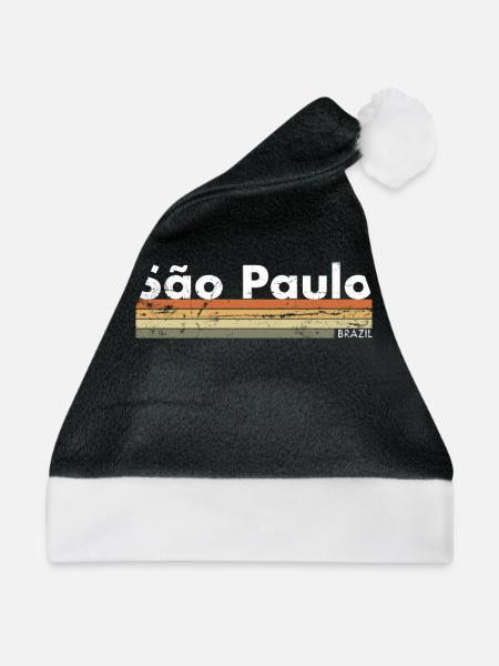 São Paulo Brazil Vintage Retro Brasilianische - Weihnachtsmütze - Schwarz/Weiß