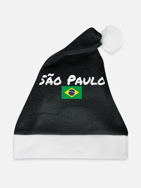 São Paulo Brazil Brasilien Brasilianische Flagge - Weihnachtsmütze - Schwarz/Weiß