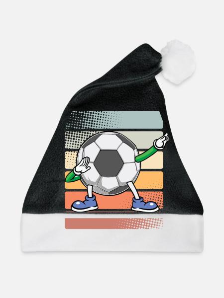 Fußball Fußballer - Weihnachtsmütze - Schwarz/Weiß