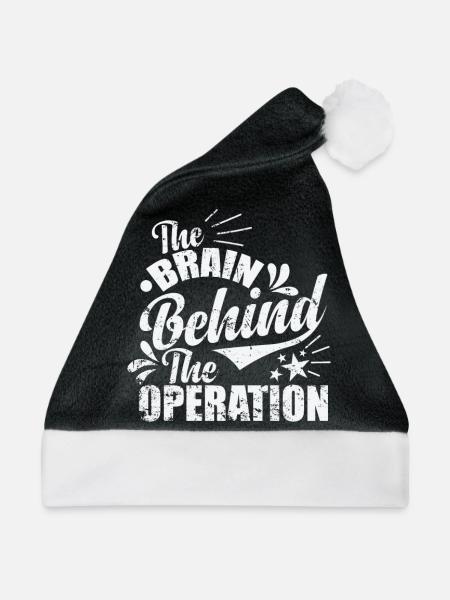 The Brain Behind the Operation - Weihnachtsmütze - Schwarz/Weiß
