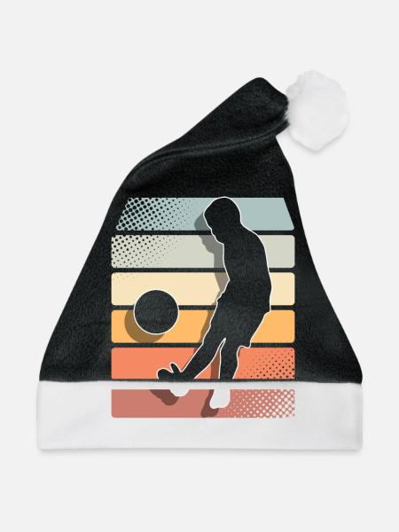 Kind Spielt Fußball - Weihnachtsmütze - Schwarz/Weiß