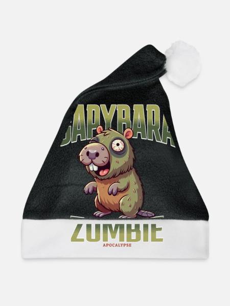 Capybara Zombie - Weihnachtsmütze - Schwarz/Weiß