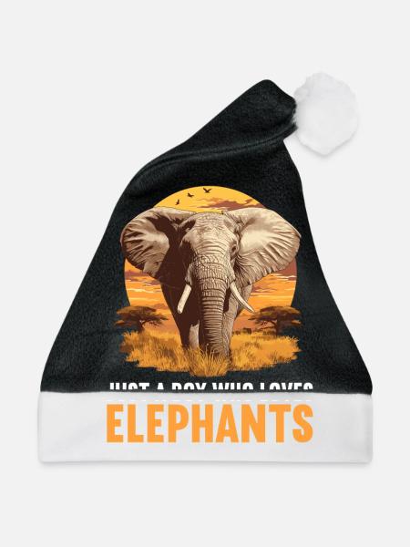 Elefanten Elefant - Weihnachtsmütze - Schwarz/Weiß