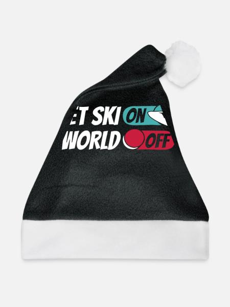 Jet Ski Jet Ski On World Off - Weihnachtsmütze - Schwarz/Weiß - Vorne