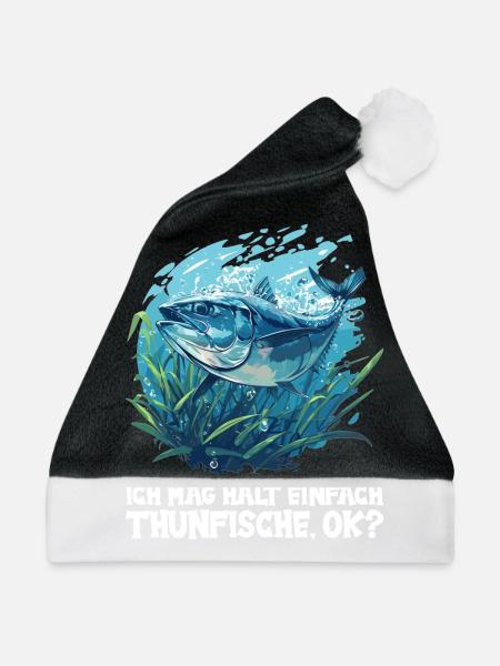 Tuna Thunfische Thunfisch - Weihnachtsmütze - Schwarz/Weiß - Vorne