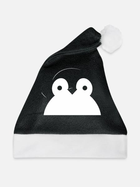 Pinguin Kawaii Pinguin Niedlich - Weihnachtsmütze - Schwarz/Weiß