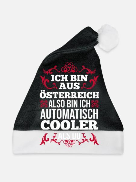 Österreicher Österreich - Weihnachtsmütze - Schwarz/Weiß - Vorne