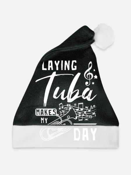 Playing tuba makes my day - Weihnachtsmütze - Schwarz/Weiß