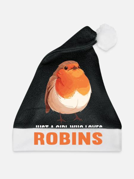 Robin Rotkehlchen - Weihnachtsmütze - Schwarz/Weiß