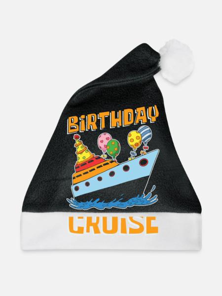 Kreuzfahrt Birthday Cruise - Weihnachtsmütze - Schwarz/Weiß - Vorne