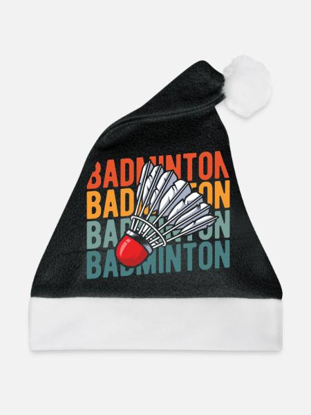 Badminton Federball - Weihnachtsmütze - Schwarz/Weiß - Vorne