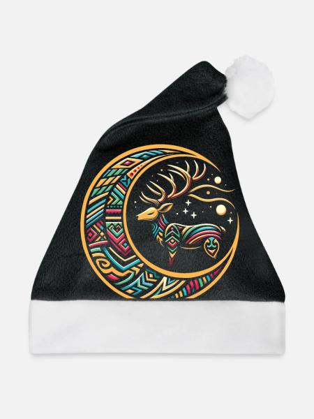 Hirsch Stammes Moon - Weihnachtsmütze - Schwarz/Weiß - Vorne
