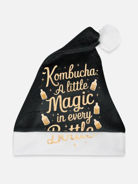 Vorteile Von Kombucha Für Brewer Maker Tea Lover - Weihnachtsmütze - Schwarz/Weiß - Vorne