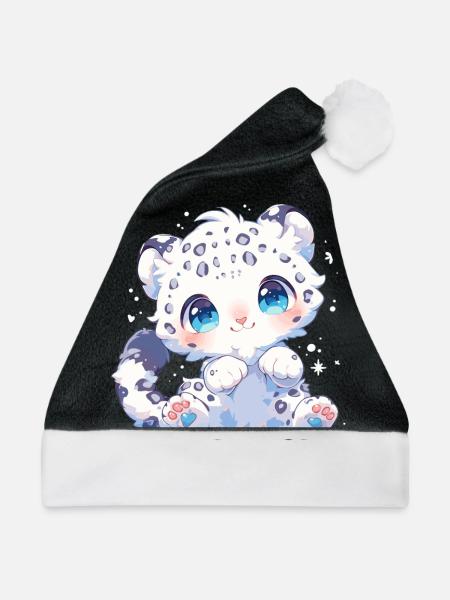 Snow Leopard Schneeleoparden Schneeleopard - Weihnachtsmütze - Schwarz/Weiß
