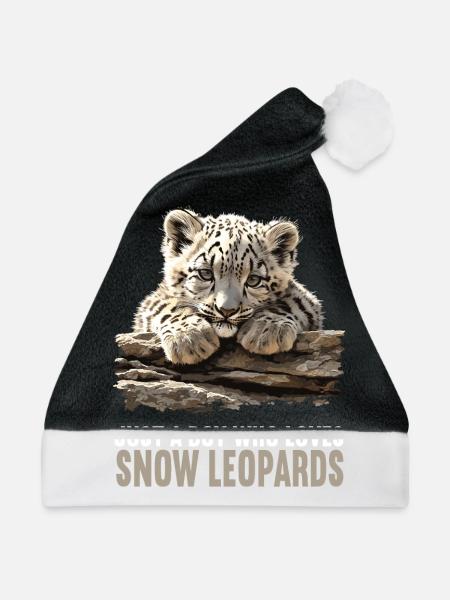 Snow Leopard Schneeleoparden Schneeleopard - Weihnachtsmütze - Schwarz/Weiß