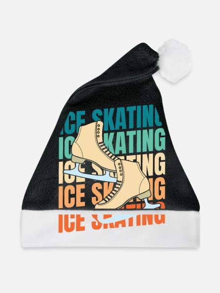 Schlittschuhlaufen - Weihnachtsmütze - Schwarz/Weiß