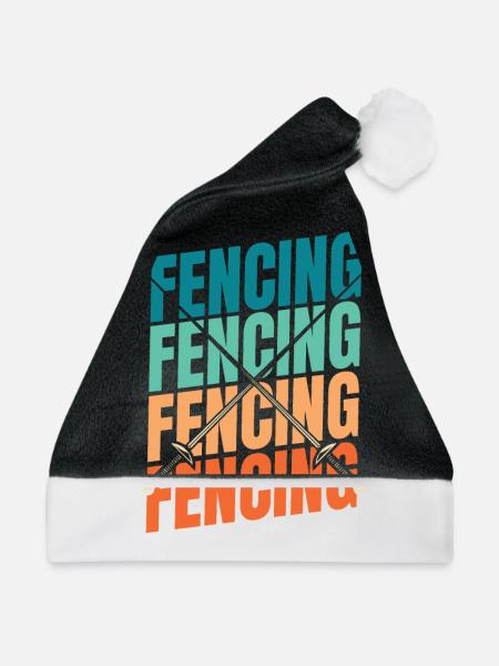 Fechten Fechter - Weihnachtsmütze - Schwarz/Weiß - Vorne