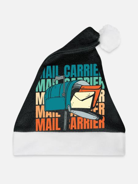 Postbote Briefträger - Weihnachtsmütze - Schwarz/Weiß